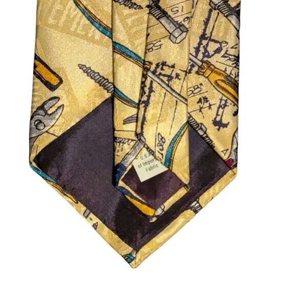 Vintage Home Improvement TV Show Gold Necktie Tooling Around Construction Tie T - Picture 4 of 5